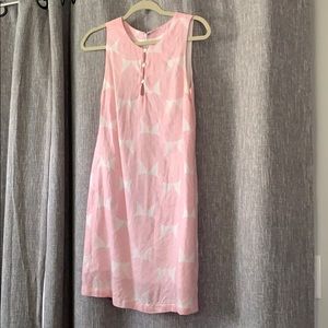 Pink linen dress